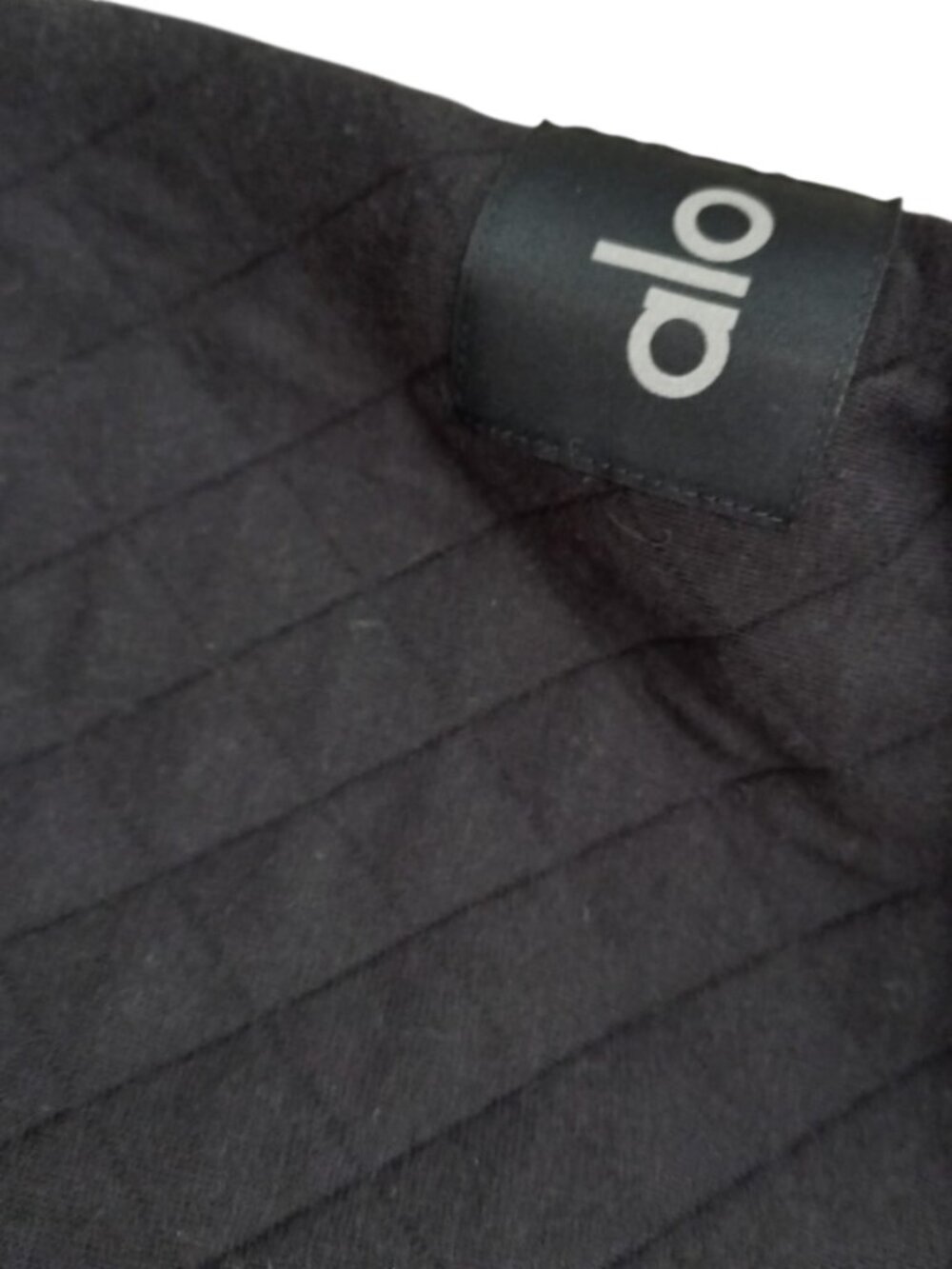 Alo Yoga PLTFRM Black Quilted Stadium Hoodie - Oversized Pullover, Size XL - Picture 5 of 8
